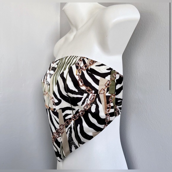 Superdown zebra print handkerchief top - Picture 1 of 4